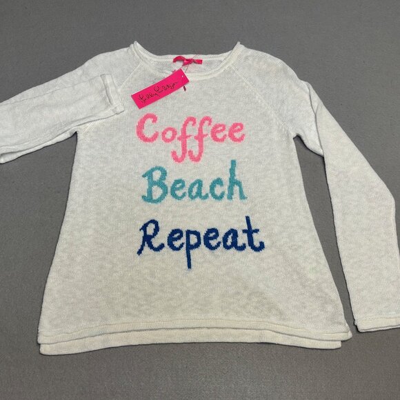 Lilly Pulitzer Sweater Womens Small Danette Coffee Beach Repeat Pullover NWT - Picture 4 of 12